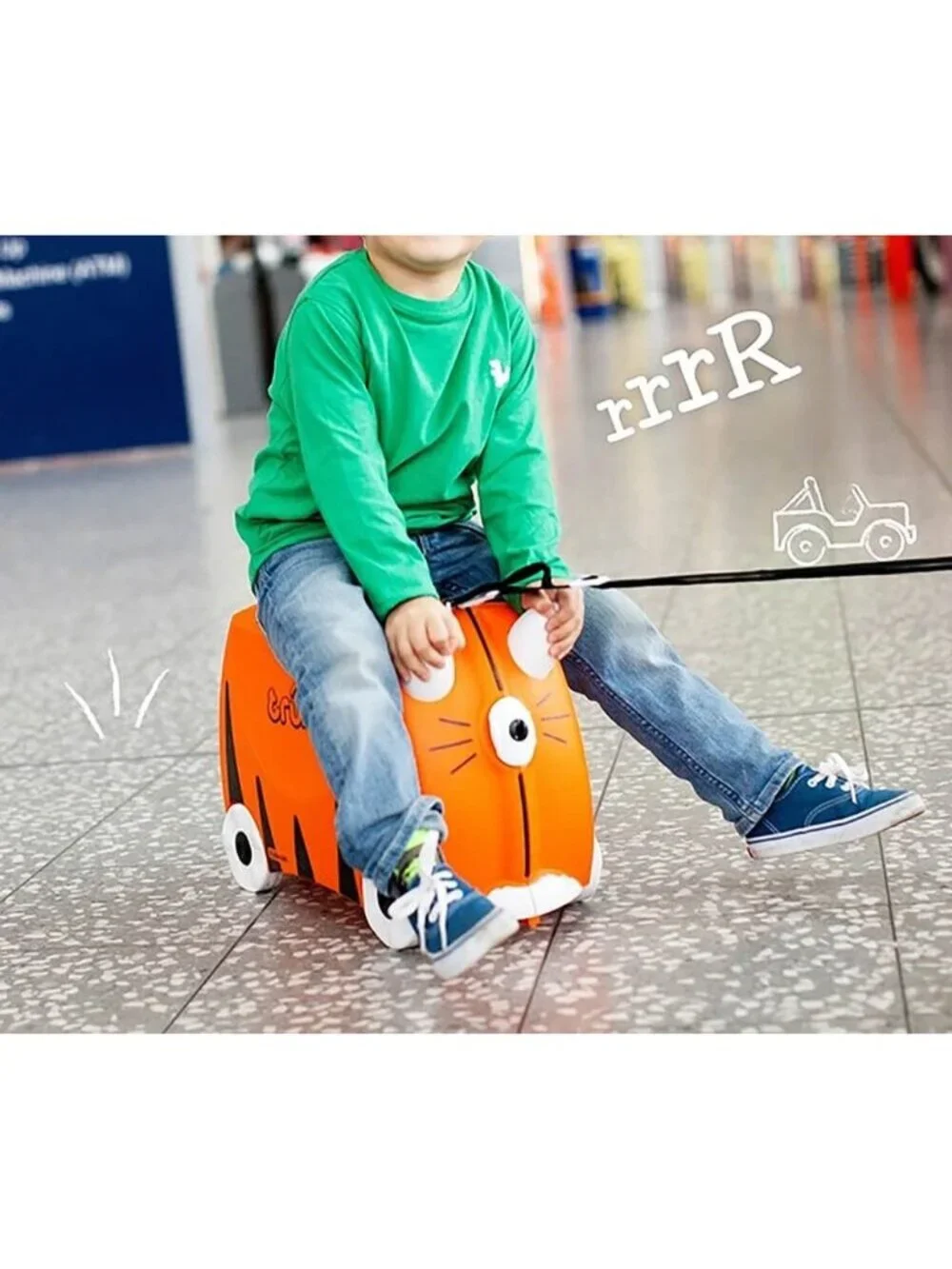 Trunki Kids' Ride On Hardside Carry On Suitcase - Tipu Tiger Luggage Travel